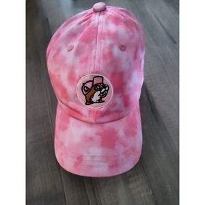New Buc-ee's Beaver Logo Gas Station Tie-Dye Pink Hat Cap Youth/Kids
